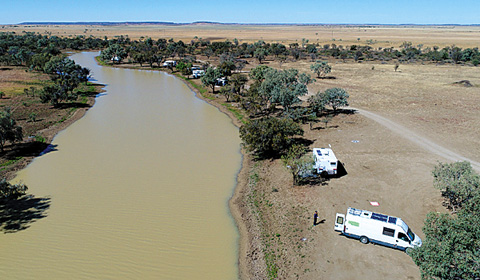 Long Waterhole free camp near Winton, Queensland